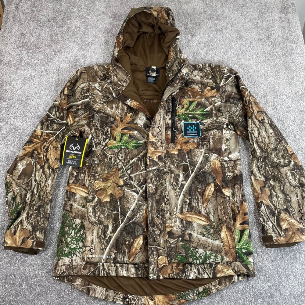 Realtree Jacket Mens Small Scent Control Hunting Waterproof Camo Utility NWT